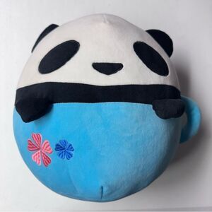 Takashoji Panda in a Mug Squishmallow Blue and White Plush Toy Squish Mallow